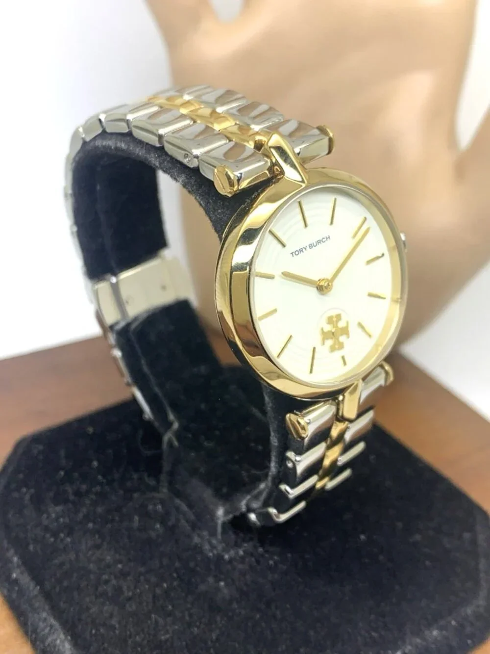 Tory Burch Women's Watch TBW2044 Quartz Cream Dial Two Tone Stainless Steel 30mm